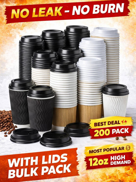 Insulated Ripple Coffee Cups Lids