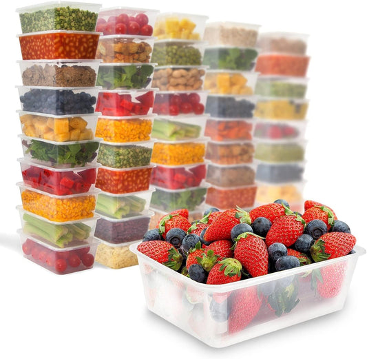 Clear Food Storage Containers 500ml Lids