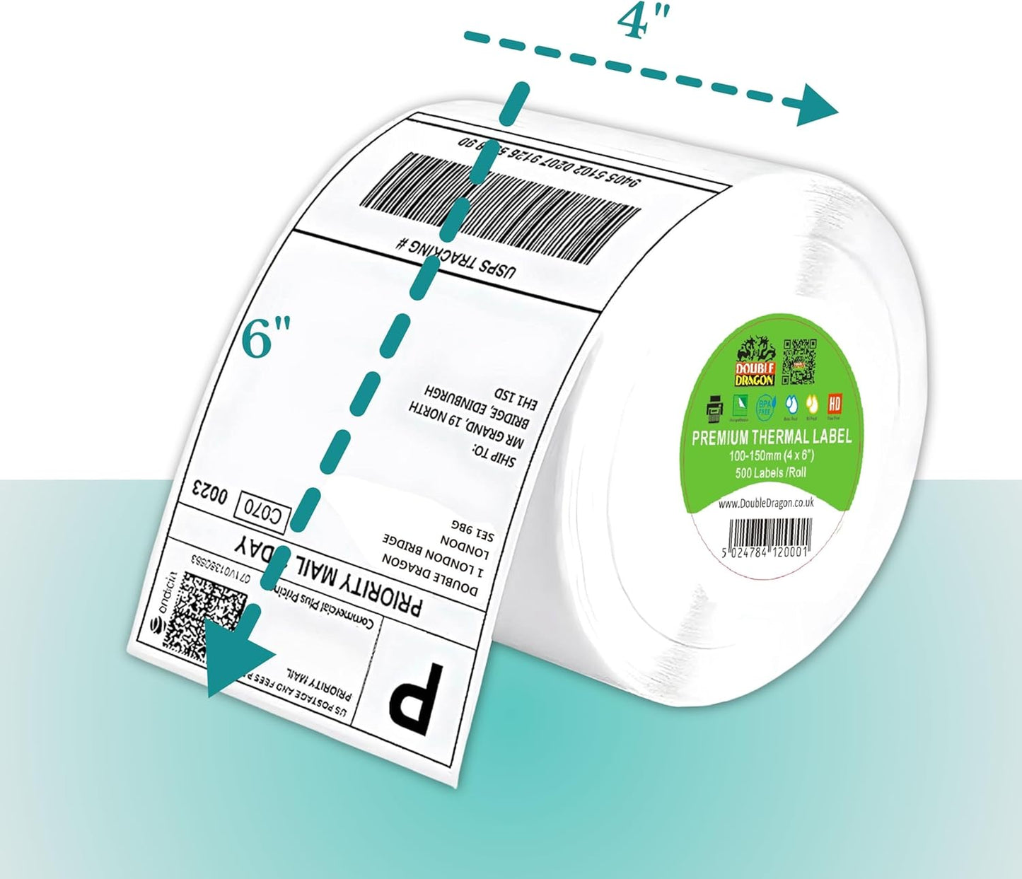 Thermal Shipping Labels 100x150mm Roll