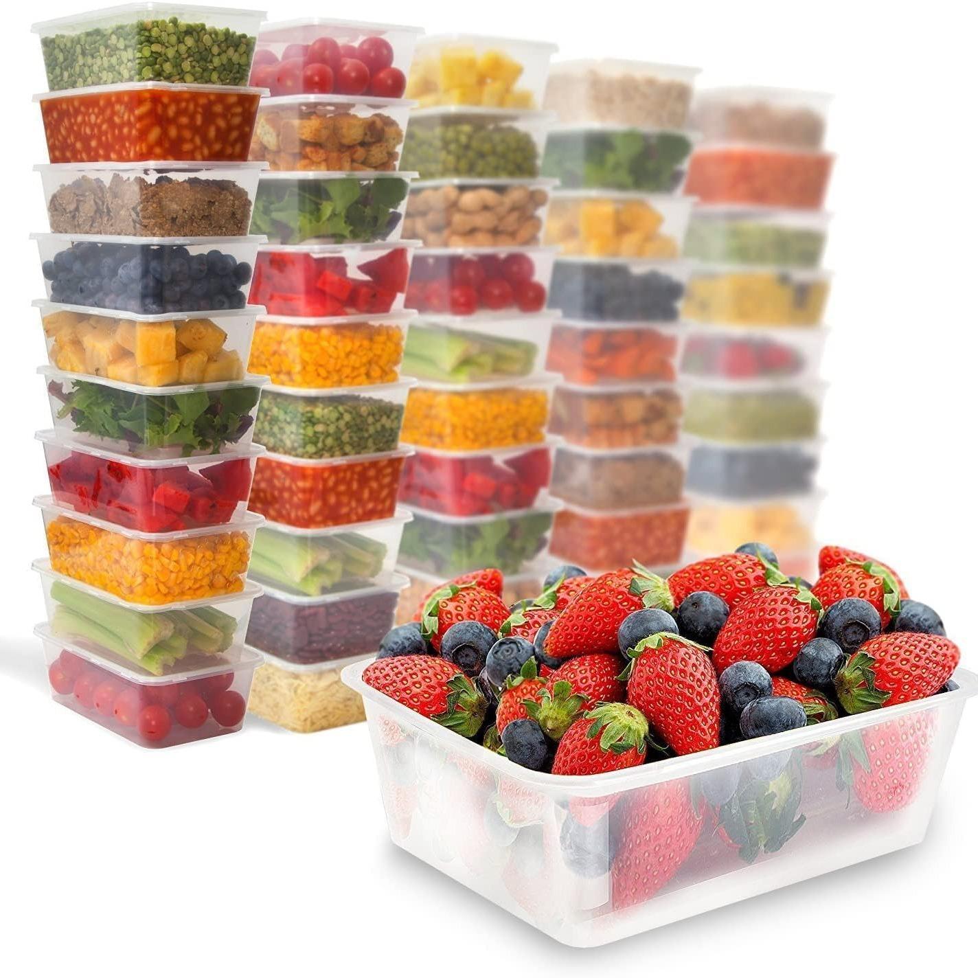 Clear Food Storage Containers 500ml Lids